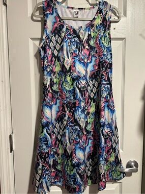 MM MakinMemoriesFun Maleficent Pattern Sleeveless Mini Dress Size S
